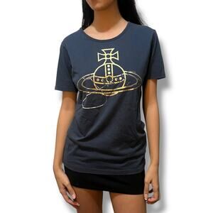 Vivienne Westwood Anglomania Gold Orb Logo Shirt